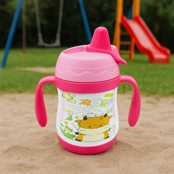 Vacuum Stainless Steel Water Bottle With Carry Handle & Straw Fridge Water Bottle Double Wall, Leak Proof, Rust Proof, Cold & Hot | Leak Proof | Office Bottle | Gym | Home | Kitchen | Hiking | Trekking | Travel Bottle (280 ML)