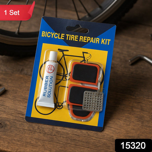 Bicycle Tire Repair Kit Puncture Repair Set with Adhesive Portable Tools (Mix Design / 1 Set)