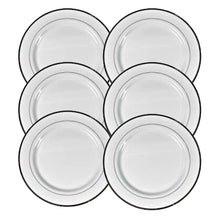 Round Plastic Dinner Plates Wedding Birthday Party Tableware Supplies (6 Pcs Set)