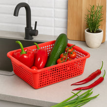 Plastic 1 Pc Kitchen Small Size Dish Rack Drainer Vegetables and Fruits Washing Basket Dish Rack Multipurpose Organizers (29x22CM Mix Color)