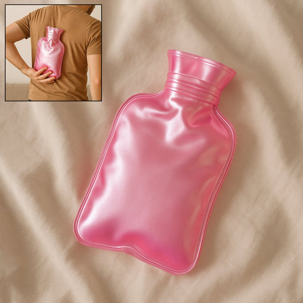 Simple Pink small Hot Water Bag with Cover for Pain Relief, Neck, Shoulder Pain and Hand, Feet Warmer, Menstrual Cramps.